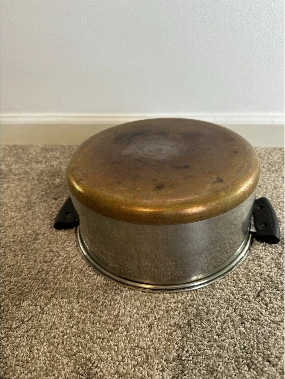Vintage Revere Ware 10” X 5” Stock Pot Copper Bottom No Lid 6 Quart 6QT